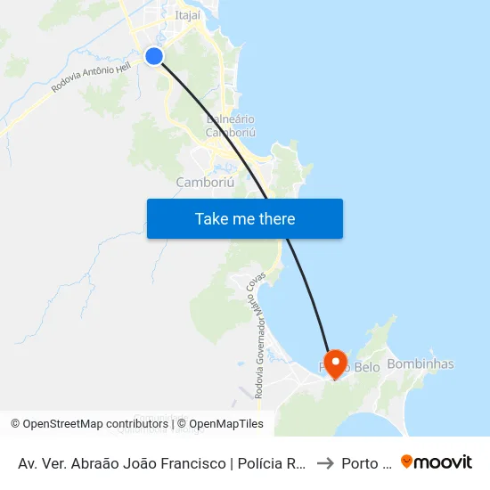 Av. Ver. Abraão João Francisco | Polícia Rodoviária Federal to Porto Belo map