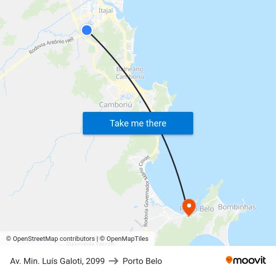 Av. Min. Luís Galoti, 2099 to Porto Belo map