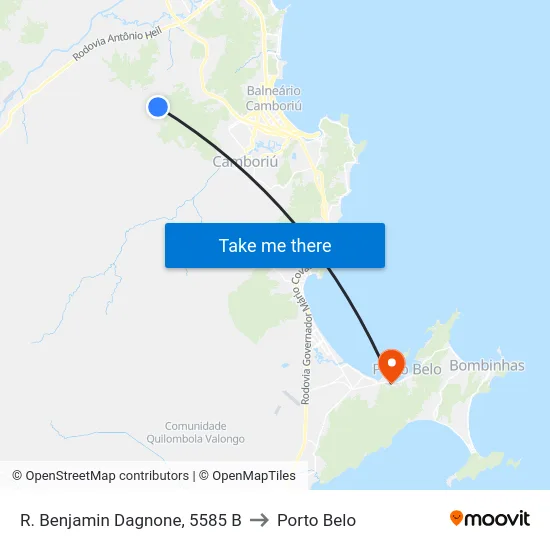 R. Benjamin Dagnone, 5585 B to Porto Belo map