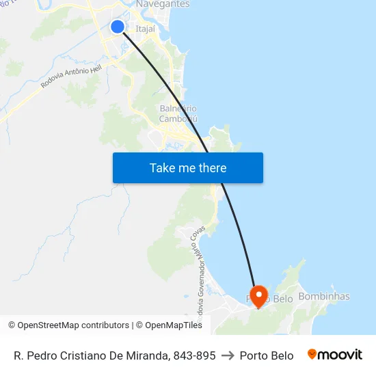 R. Pedro Cristiano De Miranda, 843-895 to Porto Belo map