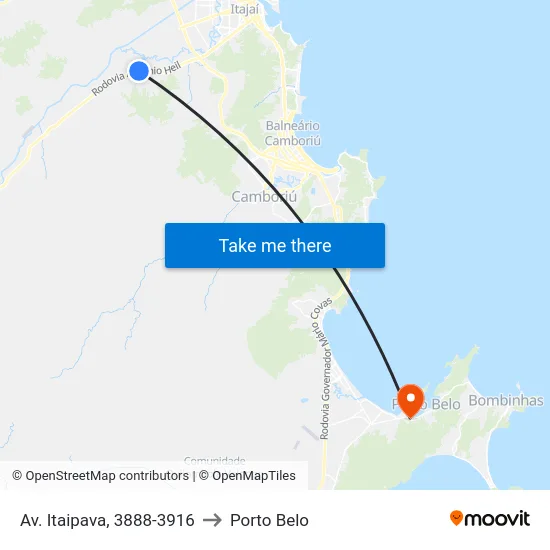 Av. Itaipava, 3888-3916 to Porto Belo map
