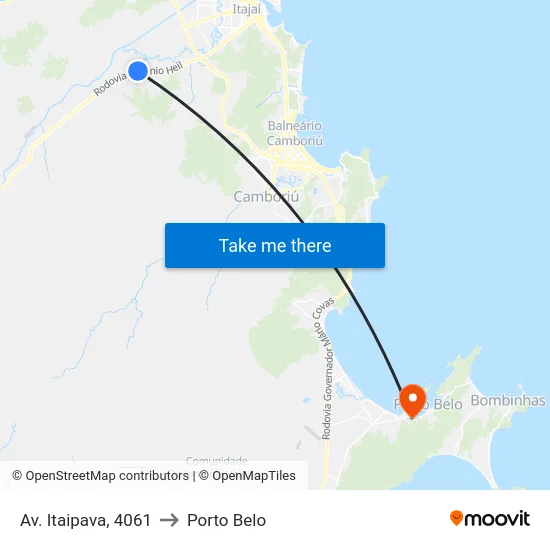 Av. Itaipava, 4061 to Porto Belo map