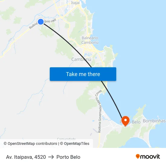 Av. Itaipava, 4520 to Porto Belo map