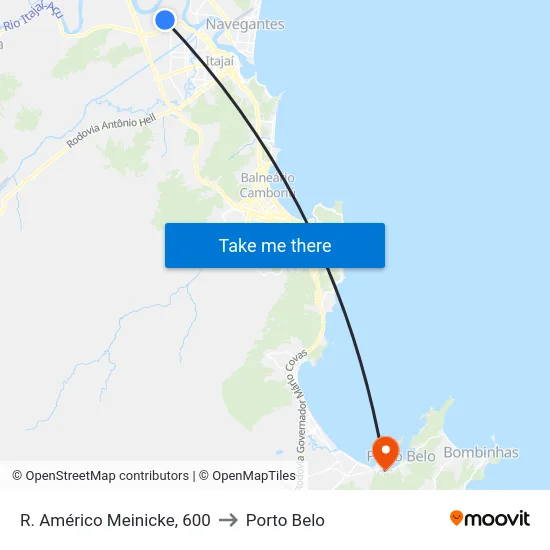 R. Américo Meinicke, 600 to Porto Belo map