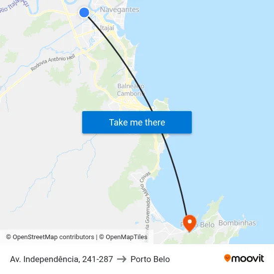 Av. Independência, 241-287 to Porto Belo map