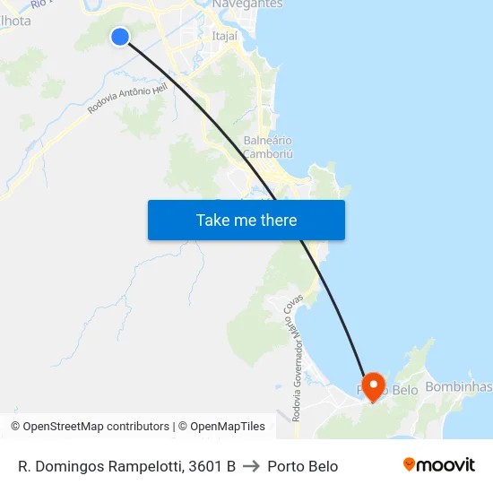 R. Domingos Rampelotti, 3601 B to Porto Belo map