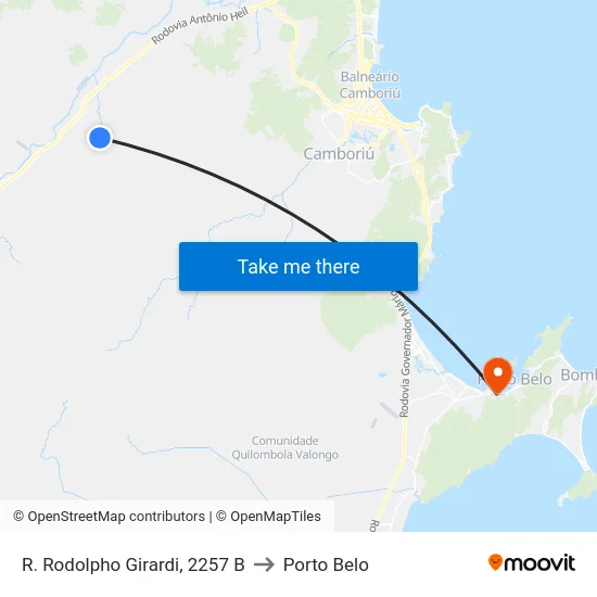 R. Rodolpho Girardi, 2257 B to Porto Belo map