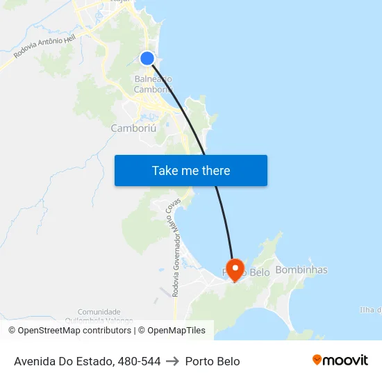 Avenida Do Estado, 480-544 to Porto Belo map