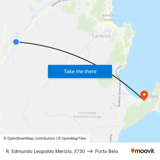 R. Edmundo Leopoldo Merizio, 3730 to Porto Belo map