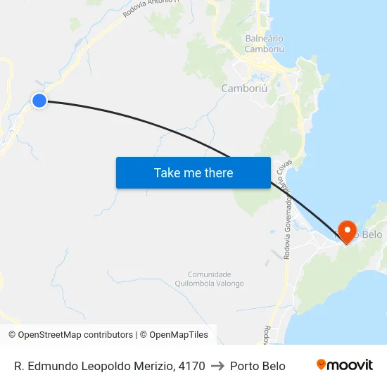 R. Edmundo Leopoldo Merizio, 4170 to Porto Belo map