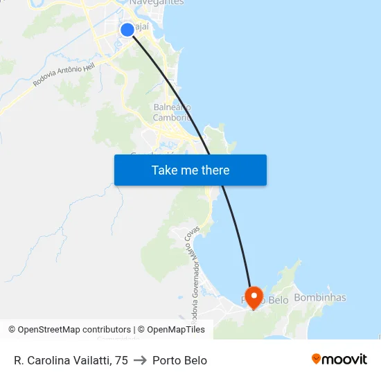 R. Carolina Vailatti, 75 to Porto Belo map