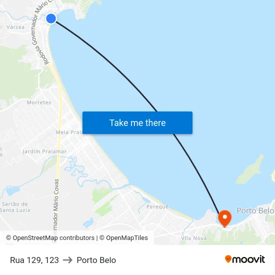 Rua 129, 123 to Porto Belo map