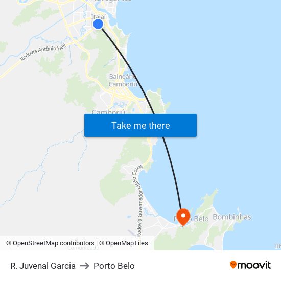 R. Juvenal Garcia to Porto Belo map
