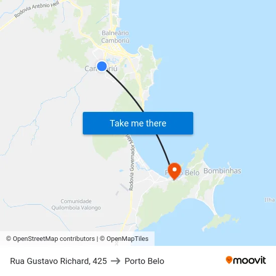 Rua Gustavo Richard, 425 to Porto Belo map