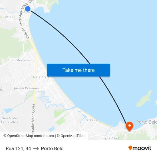 Rua 121, 94 to Porto Belo map