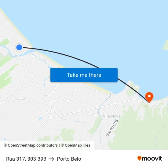 Rua 317, 303-393 to Porto Belo map