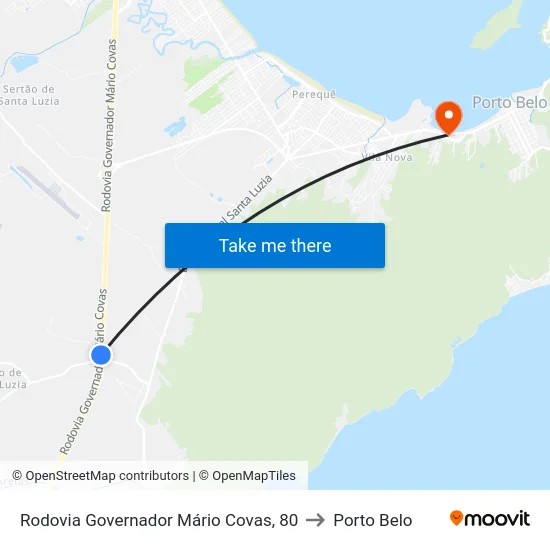 Rodovia Governador Mário Covas, 80 to Porto Belo map