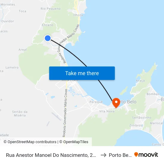 Rua Anestor Manoel Do Nascimento, 2002 to Porto Belo map