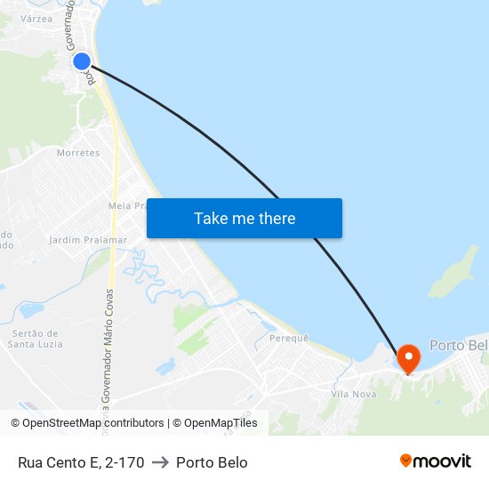 Rua Cento E, 2-170 to Porto Belo map