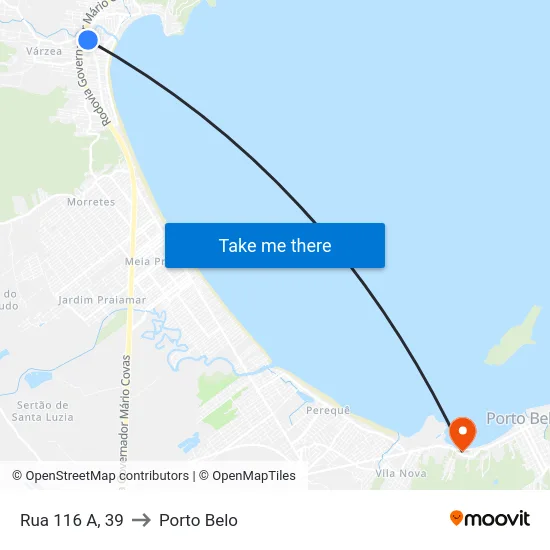 Rua 116 A, 39 to Porto Belo map
