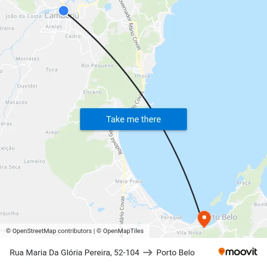 Rua Maria Da Glória Pereira, 52-104 to Porto Belo map
