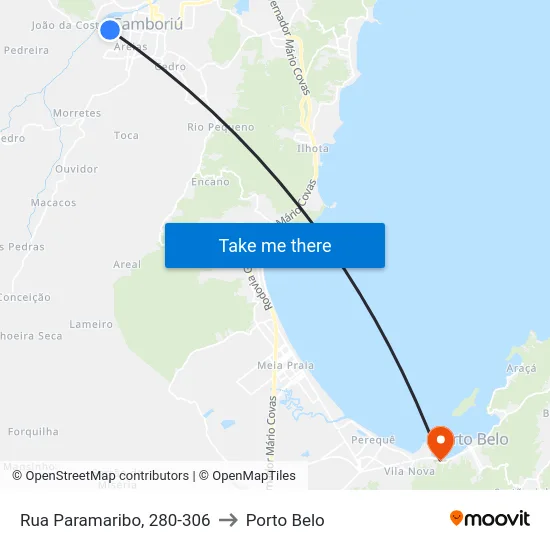 Rua Paramaribo, 280-306 to Porto Belo map