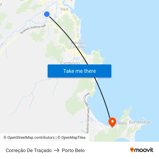 Correção De Traçado to Porto Belo map