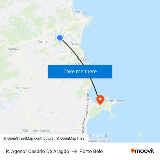 R. Agenor Cesário De Aragão to Porto Belo map