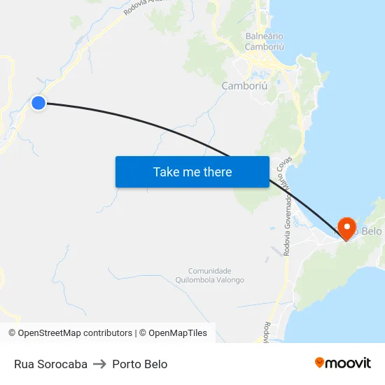 Rua Sorocaba to Porto Belo map