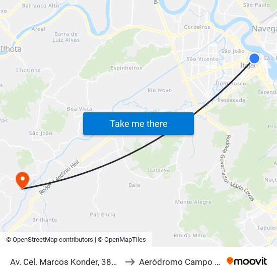 Av. Cel. Marcos Konder, 387 | Fort Atacadista to Aeródromo Campo Comandantes map