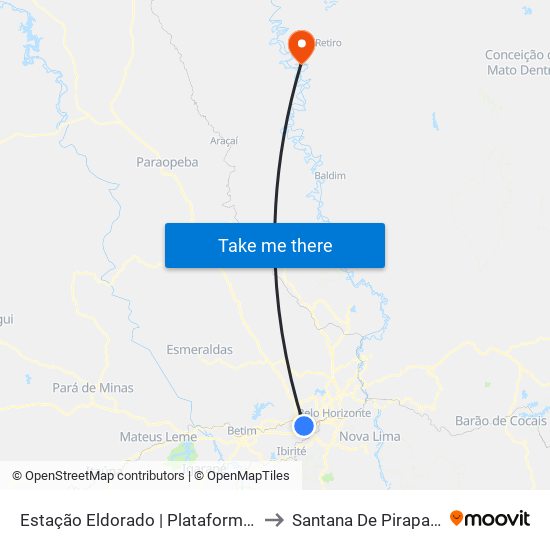 Estação Eldorado | Plataforma B5 to Santana De Pirapama map