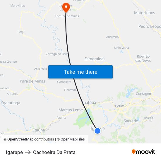 Igarapé to Cachoeira Da Prata map