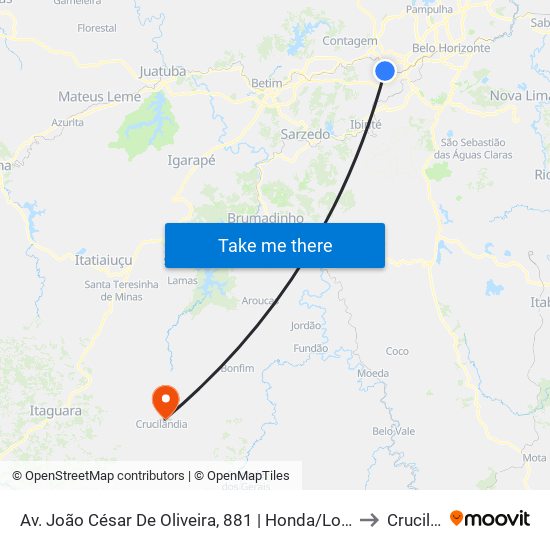 Av. João César De Oliveira, 881 | Honda/Localiza (Oposto A Upa Jk) to Crucilândia map