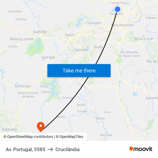 Av. Portugal, 3585 to Crucilândia map