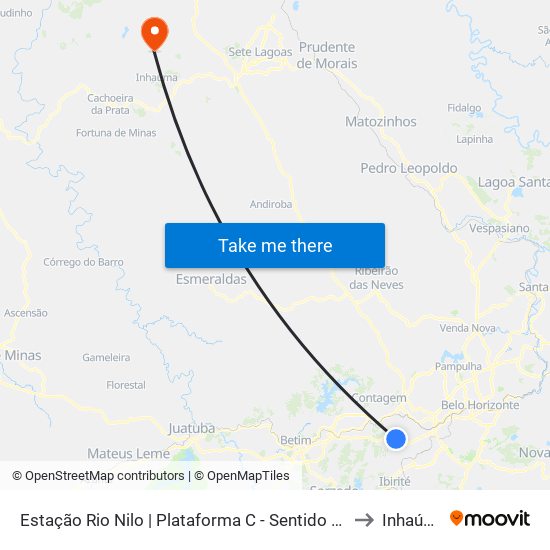 Estação Rio Nilo | Plataforma C - Sentido Metrô to Inhaúma map