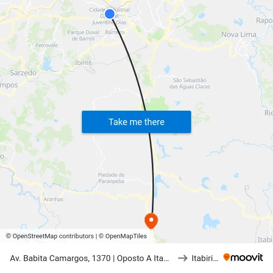 Av. Babita Camargos, 1370 | Oposto A Itambé to Itabirito map