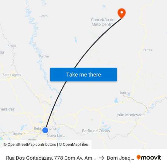 Rua Dos Goitacazes, 778 Com Av. Amazonas 2 to Dom Joaquim map