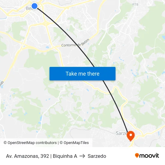 Av. Amazonas, 392 | Biquinha A to Sarzedo map