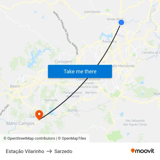 Estação Vilarinho to Sarzedo map