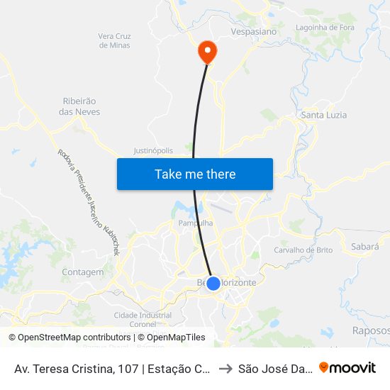Av. Teresa Cristina, 107 | Estação Carlos Prates to São José Da Lapa map