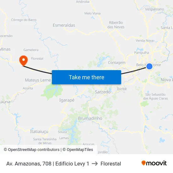 Av. Amazonas, 708 | Edifício Levy 1 to Florestal map