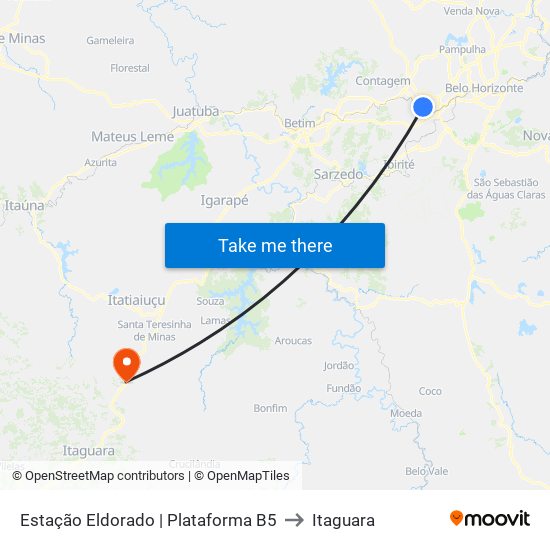 Estação Eldorado | Plataforma B5 to Itaguara map