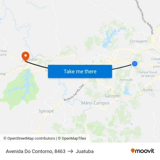 Avenida Do Contorno, 8463 to Juatuba map