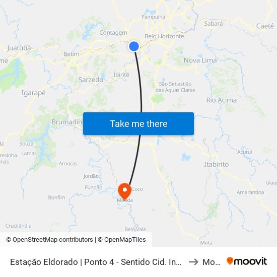Estação Eldorado | Ponto 4 - Sentido Cid. Industrial/Barreiro to Moeda map