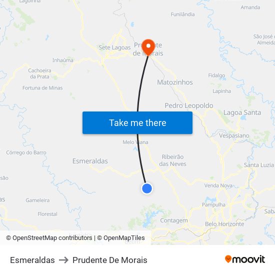 Esmeraldas to Prudente De Morais map