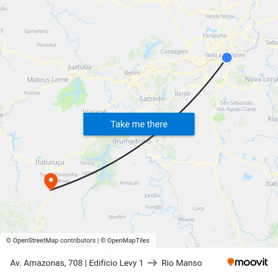 Av. Amazonas, 708 | Edifício Levy 1 to Rio Manso map