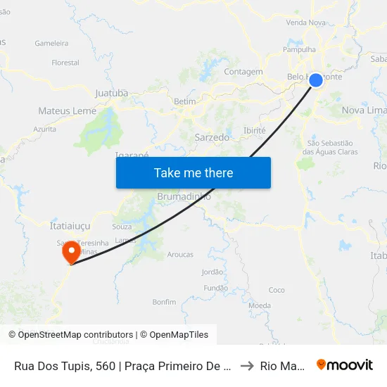 Rua Dos Tupis, 560 | Praça Primeiro De Maio 2 to Rio Manso map