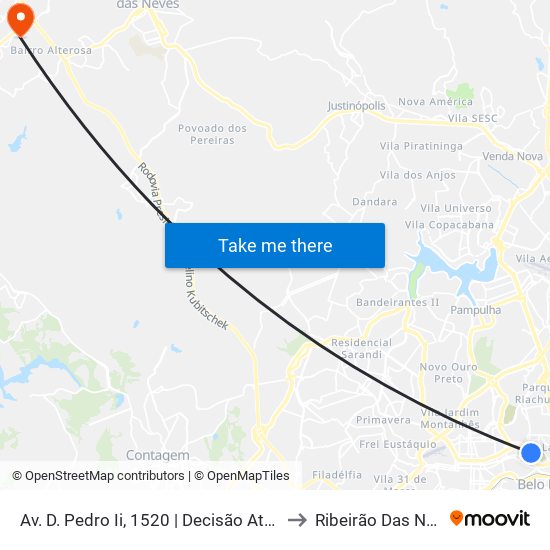 Av. D. Pedro Ii, 1520 | Decisão Atacarejo to Ribeirão Das Neves map