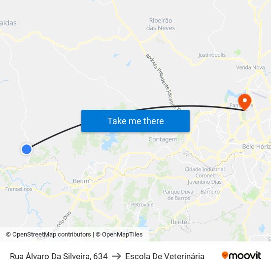 Rua Álvaro Da Silveira, 634 to Escola De Veterinária map