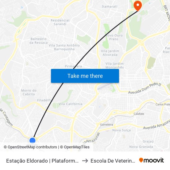 Estação Eldorado | Plataforma B2 to Escola De Veterinária map